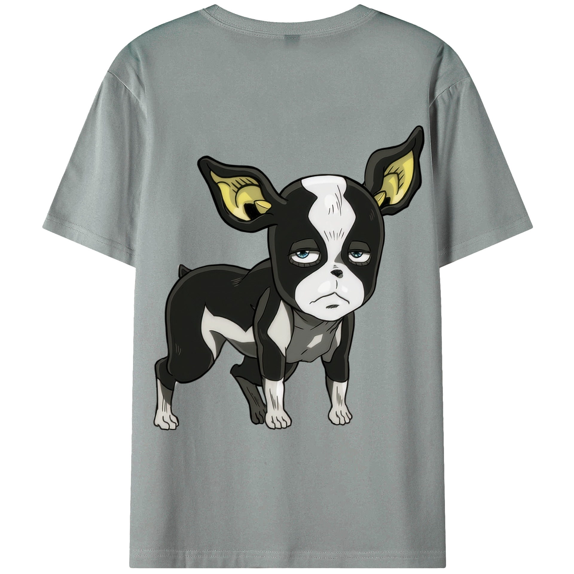 （画像用） ジョジョの奇妙な冒険 イギー JoJo's Bizarre Adventure Iggy 綿100％ メンズ半袖Tシャツ（バックプリント） 通気性